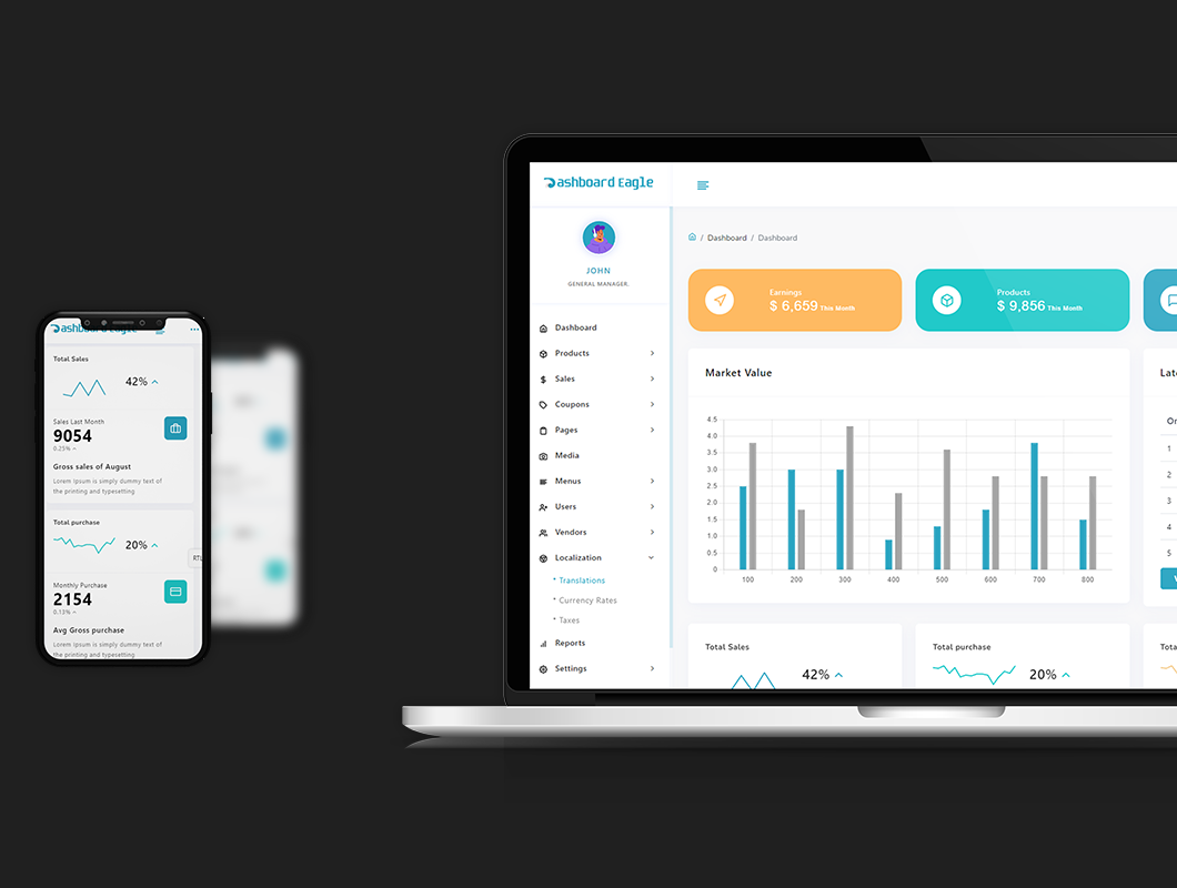 Dashboard Eagle — Real-time Admin Dashboard